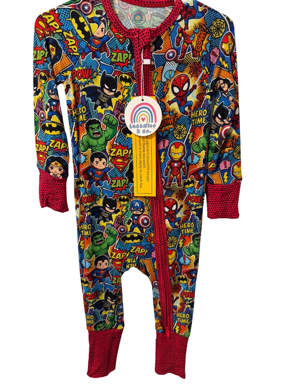 Superhero Bamboo Zippy - LucaNinoandCo. - Size 18/24M